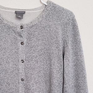 Ann Taylor Silver Metallic Silk Blend Cardigan